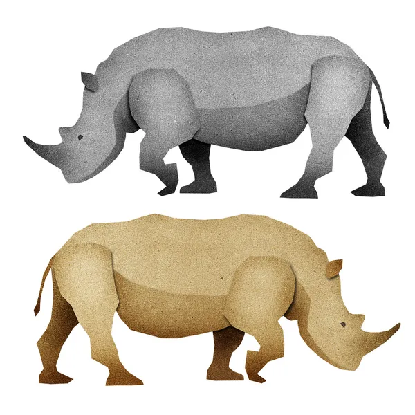 Papercut rhino 再生紙 — ストック写真