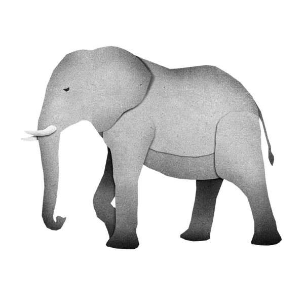 Papercut 大象再生纸 — 图库照片