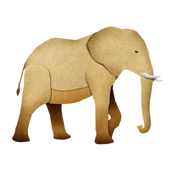 Papercut 大象再生纸 — 图库照片