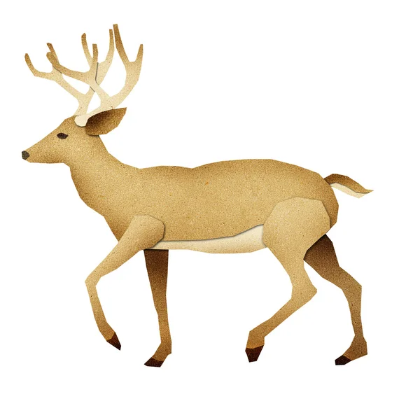 Papercut Deer Recycled Paper — Stock Photo, Image