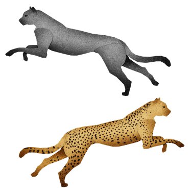 geri dönüştürülmüş kağıttan yapılmış papercut leopar