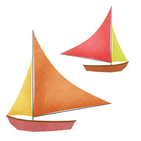 Boat made from recycled paper — Stock Photo, Image