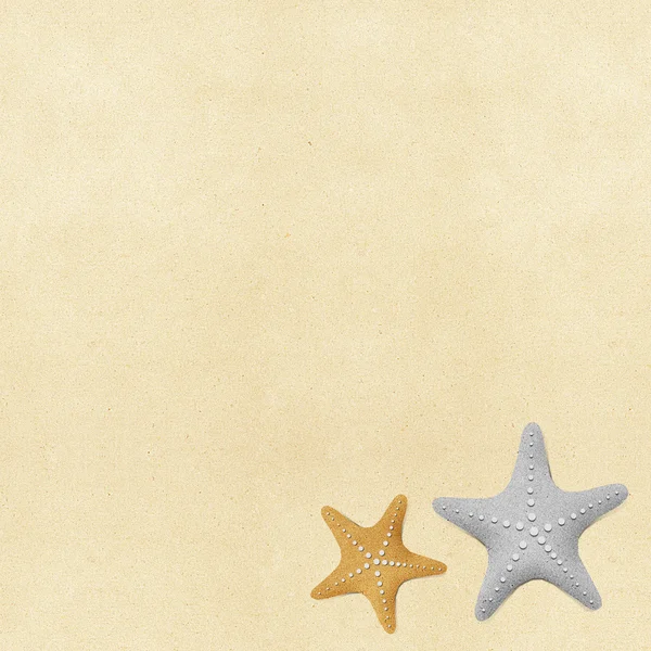 stock image Starfish on beach recycled paper background