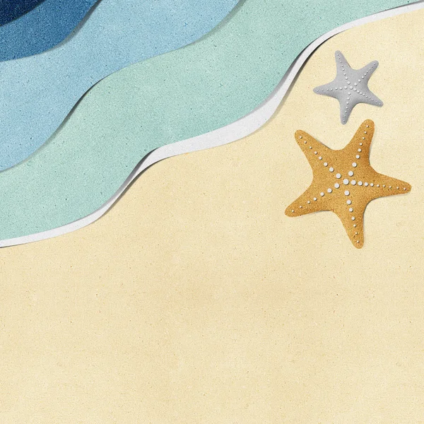 stock image Starfish on beach recycled paper background