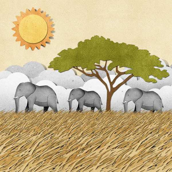 Elephant recycled paper background — Stock Photo, Image