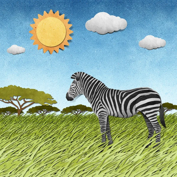 Zebra reciclado fundo de papel — Fotografia de Stock