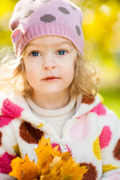 Barn med gula blad — Stockfoto