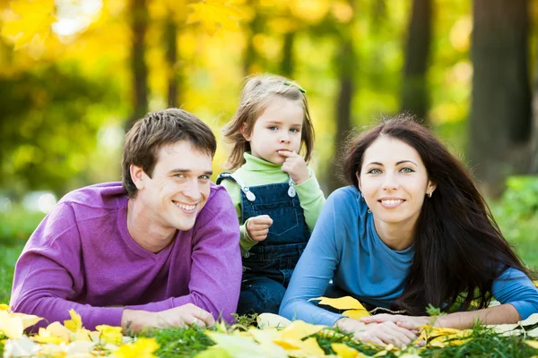 Happy family in autumn — Stock Photo, Image