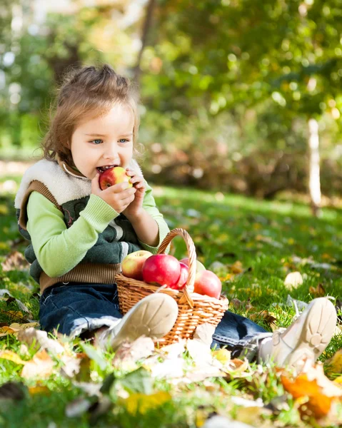 Kind im Herbstpark — Stockfoto