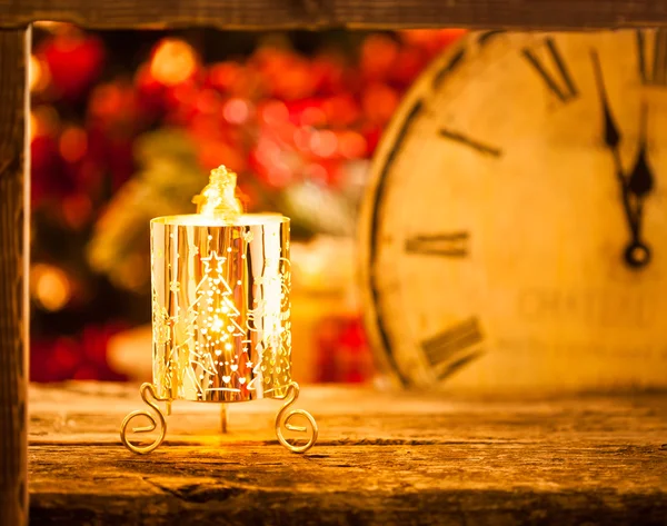 Vánoční svíčka o půlnoci — Stock fotografie