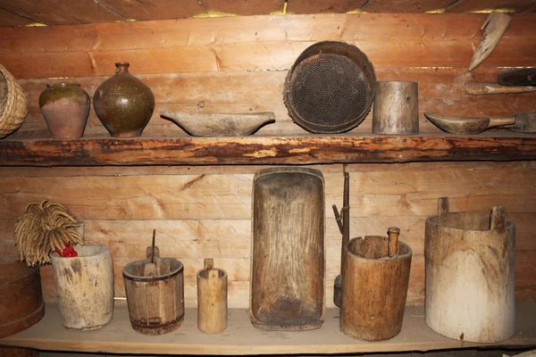 古老的木质器具 图库图片