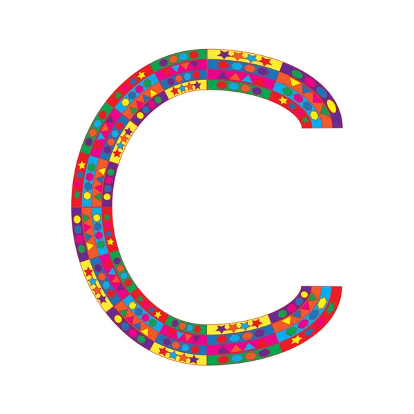 Lettre C sur fond blanc — Image vectorielle