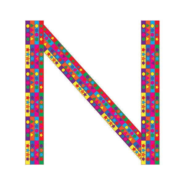 Lettre N sur fond blanc — Image vectorielle