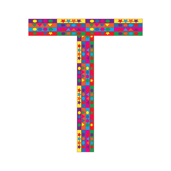 Lettre T sur fond blanc — Image vectorielle