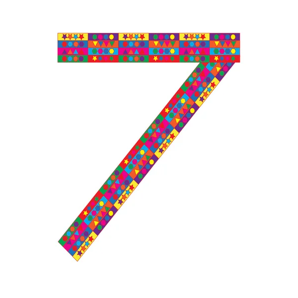 Numéro 7 sur fond blanc — Image vectorielle