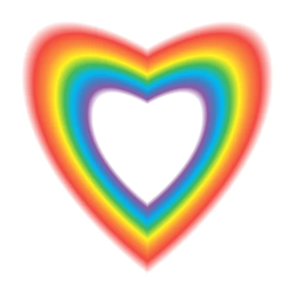 Coeur en couleurs arc-en-ciel — Image vectorielle