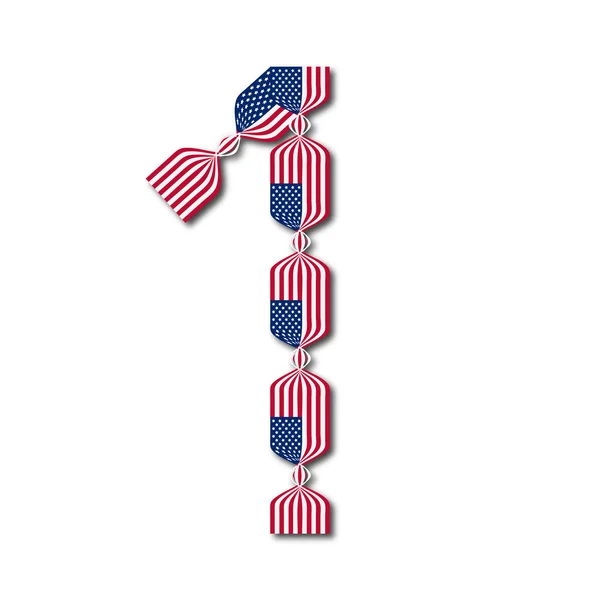 ABD bayrakları şeker şeklinde yapılan 1 numara — Stok Vektör