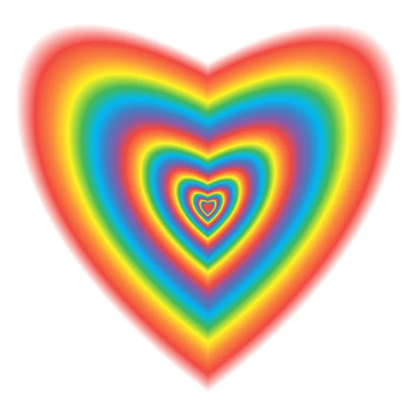 Coração grande em cores arco-íris —  Vetores de Stock