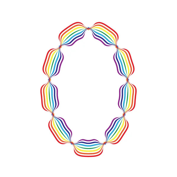 Zahl 0 in Regenbogenfarben — Stockvektor