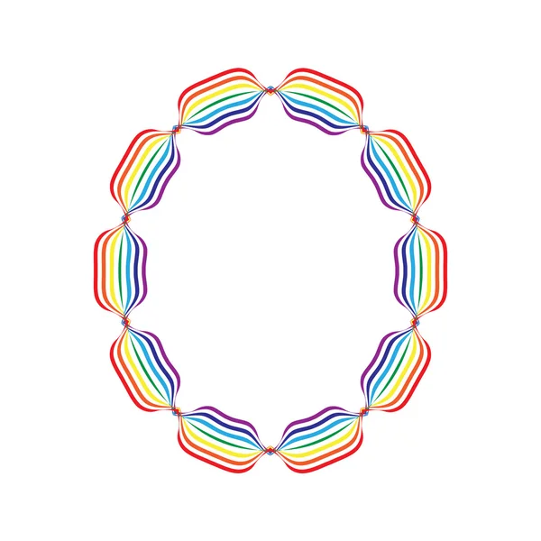Lettera O fatta in colori arcobaleno — Vettoriale Stock