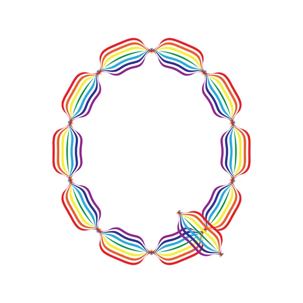 Letra Q hecha en colores arco iris — Vector de stock