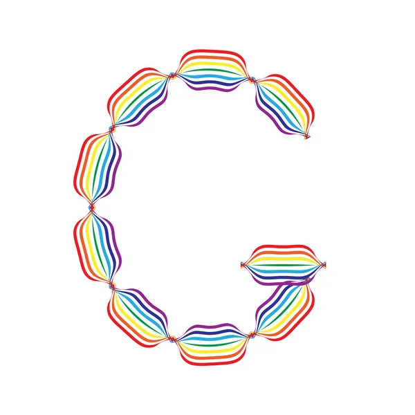 Lettera G fatta in colori arcobaleno — Vettoriale Stock