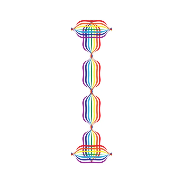 Letra que hice en colores arcoíris — Vector de stock