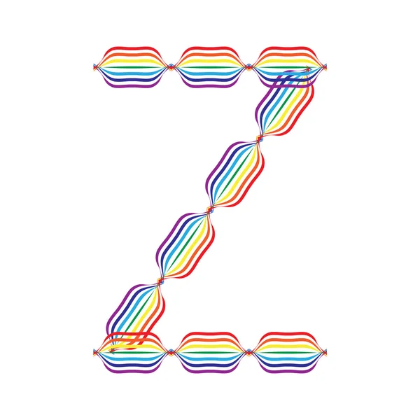 Letra Z hecha en colores arcoíris — Vector de stock