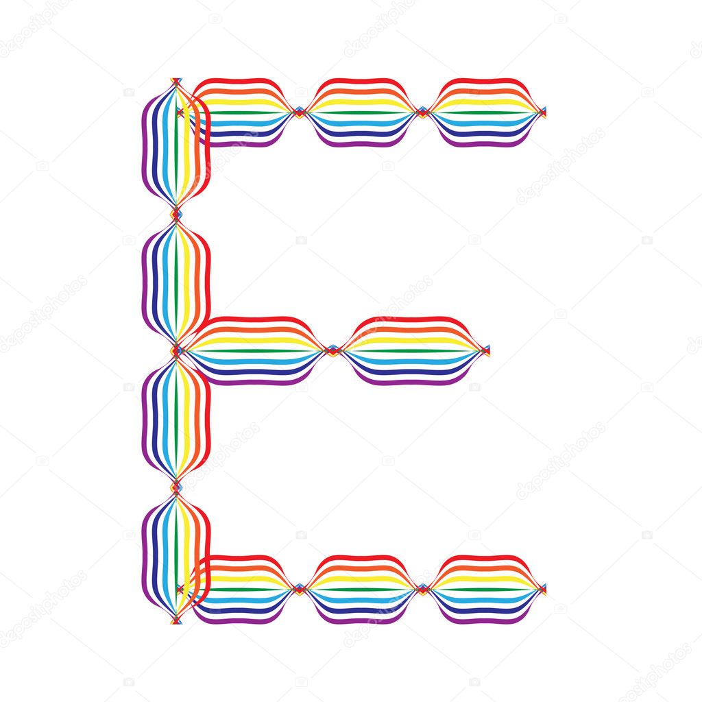 Letter E made in rainbow colors — Stock Vector © photoroman 12184871