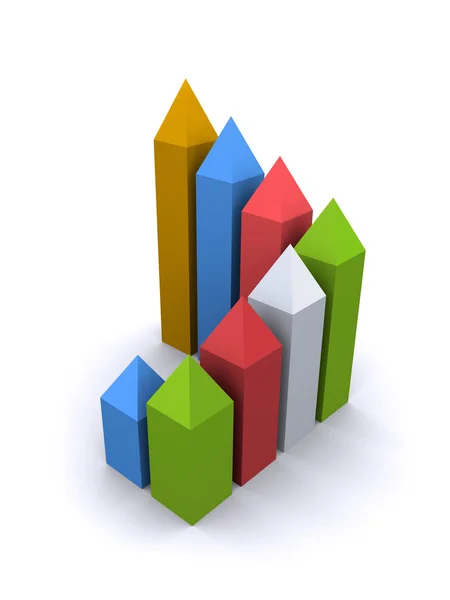 3d colorful graph — Stock Photo, Image