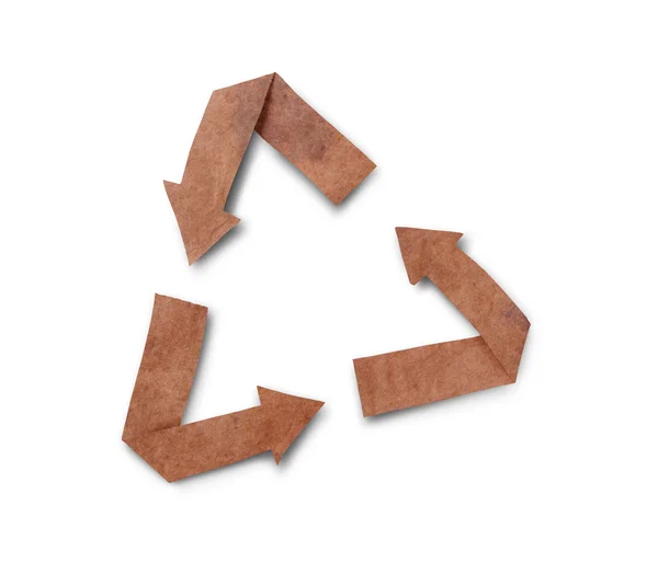 Recyclingpapier, isoliertes Symbol auf weiß — Stockfoto