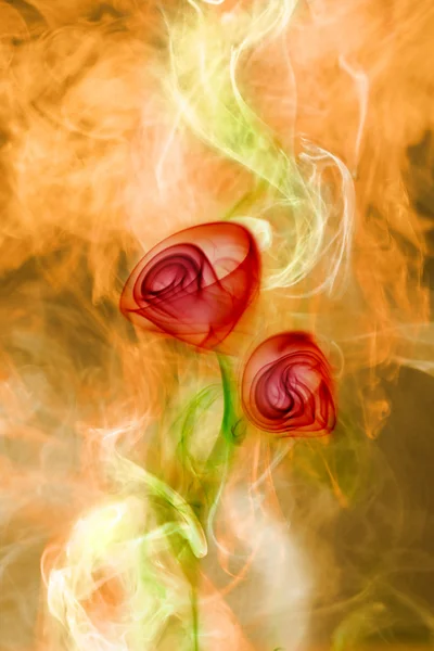 Tűz füst virág — Stock Fotó