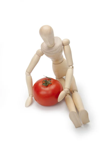 Manekin i pomidorów — Zdjęcie stockowe