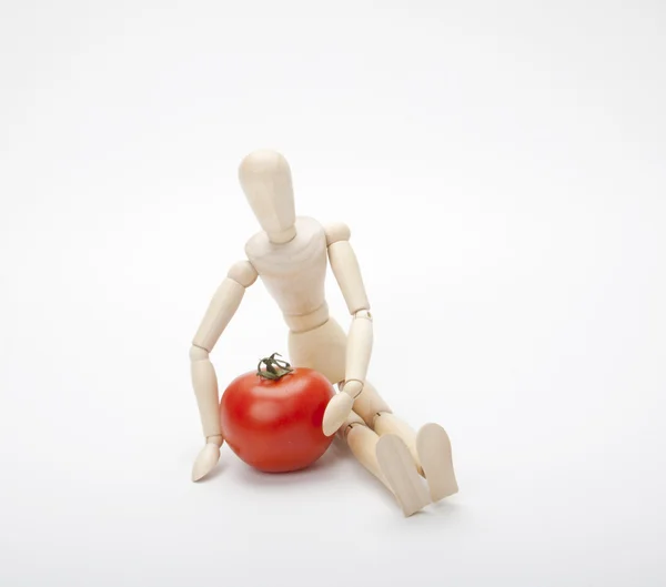 Manken ve domates — Stok fotoğraf