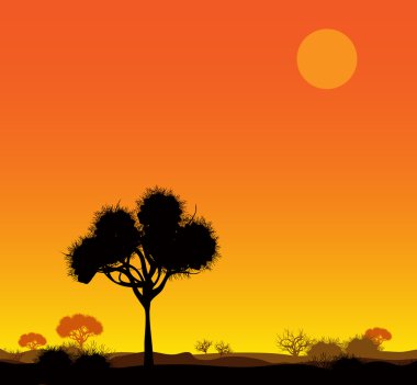 Savanna landscape clipart