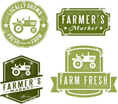 Vintage Style Farmer's Market Stamps