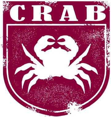 Vintage Crab Seafood Stamp clipart