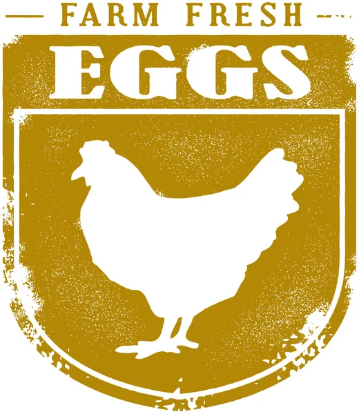 Vintage Fresh Eggs Crest — Stock Vector