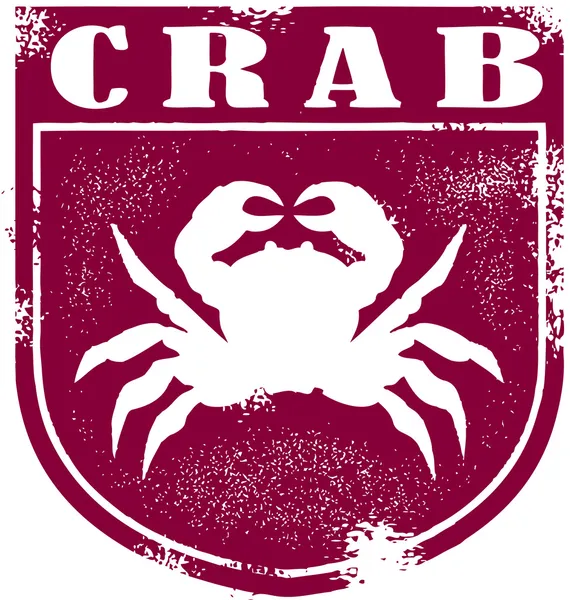Vintage Crab Seafood Stamp — Stock Vector