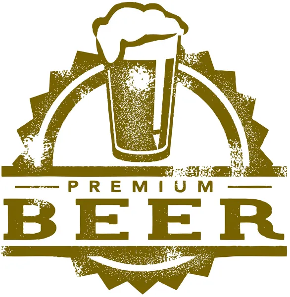 Vintage Premium Beer Stamp — Stock Vector