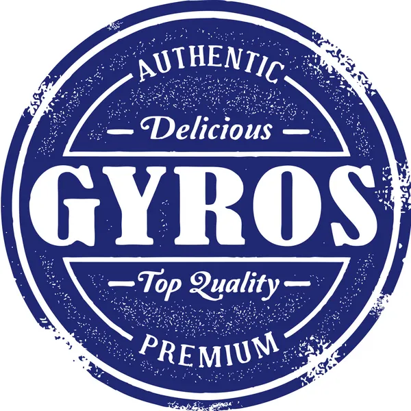 Vintage grego Gyro Food Stamp — Vetor de Stock