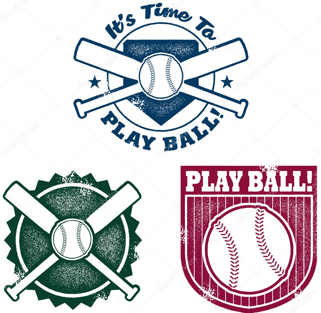 Vintage Style Baseball or Softball Stamps