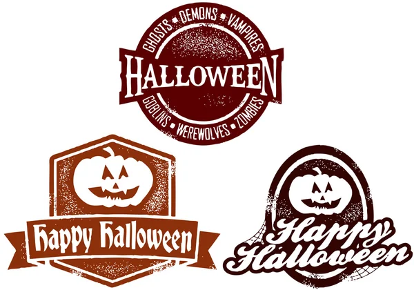 Sellos de fiesta clásicos de Halloween — Vector de stock