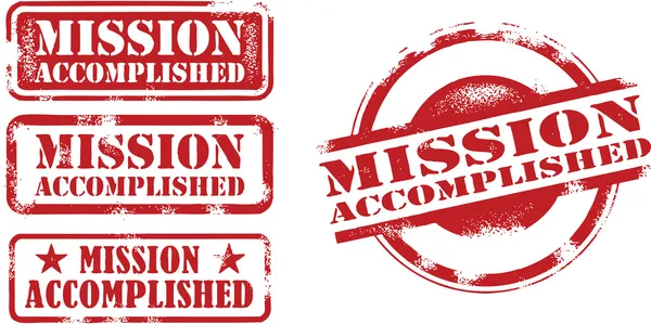 Mission Accomplished Stamps — Stock Vector