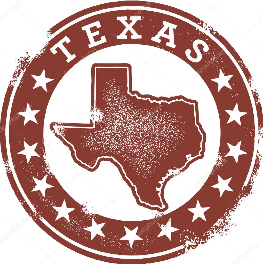Classic Style Texas USA Stamp