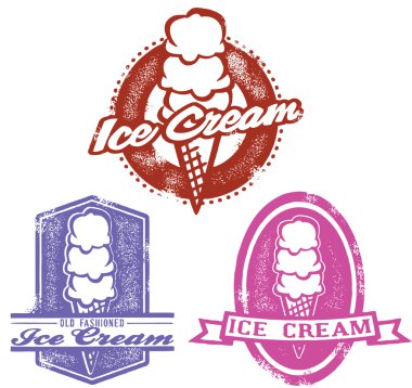 Vintage Ice Cream Stamps clipart