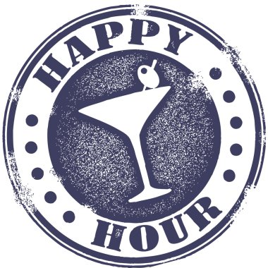 Happy Hour Cocktail Stamp clipart