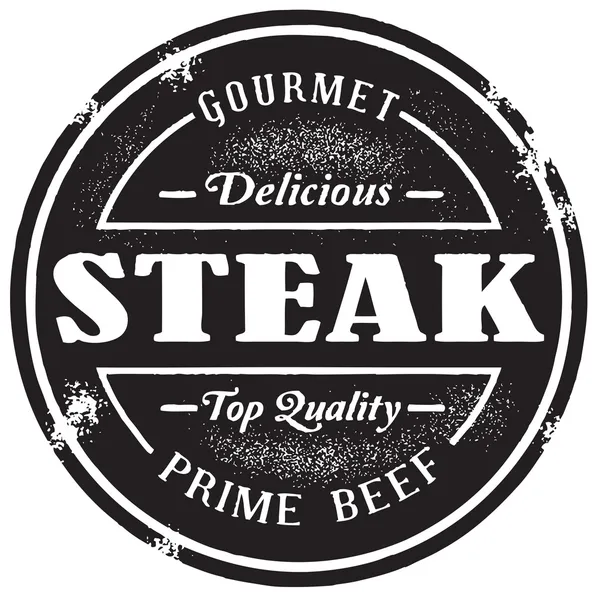 Vintage biftek pul — Stok Vektör