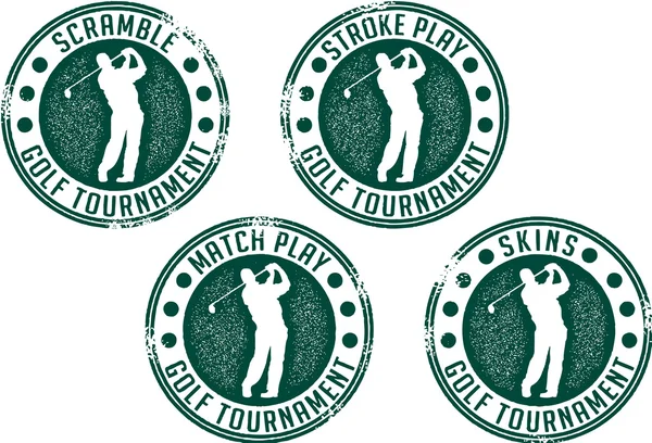 Γραμματόσημα τουρνουά γκολφ — Διανυσματικό Αρχείο