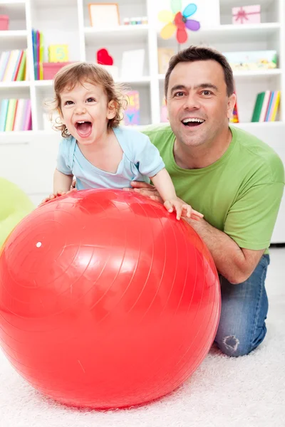 Toddler boy having fun with his father — Stock Photo, Image